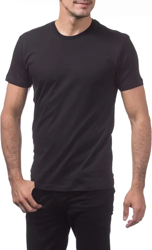 Vista 2 de Pro Club playera mangas cortas de algodón, Ringspun, liviana, para hombre