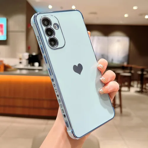 Vista 127 de phylla Funda de teléfono compatible con Samsung Galaxy A12 de 6.5 pulgadas, lindo corazón chapado en oro, elegante funda de lujo para mujer