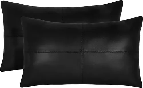 Vista 8 de Funda de almohada rectangular de piel de cordero – Funda de cojín para sofá – Fundas decorativas para sala de estar y dormitorio, caja negra