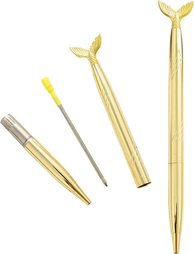 Vista 4 de 6 bolígrafos de metal con tinta negra, juego de bolígrafos delgados metálicos brillantes, decoración de fiesta de boda, suministros escolares