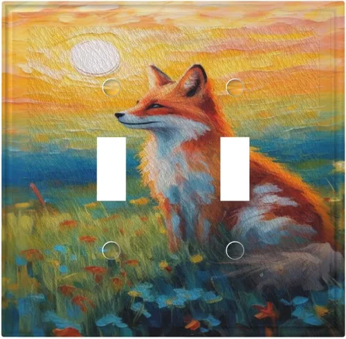 Vista 103 de Cubiertas de Interruptor de Luz Artísticas Decorativas Boho Figura Abstracta Interruptor de Pared Único Placa de Interruptor Decorativo Placa