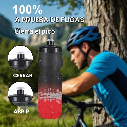 Vista 3 de GEMFUL Botella de agua para bicicleta de 24 onzas, paquete de 2 botellas de agua para ciclismo, sin BPA, con tapa a prueba de fugas, se adapta a
