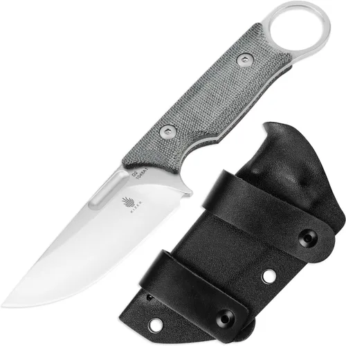 Vista 12 de Cuchillo de hoja fija Kizer Cabox de 3.36" (8.53 cm) 154CM de acero con mango G10 y funda para supervivencia y campamento 1048C1 Mango G10