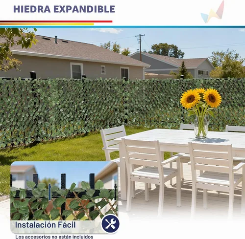 Vista 7 de Windscreen4less Pantalla de Valla de Privacidad de Hiedra Artificial Expandible con Hojas Sintéticas para Exterior Interior Patio Trasero Balcón