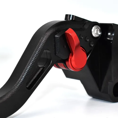 Vista 2 de ESPEEDMTC para Kawasaki Ninja H2 H2R 2015-2020 Aleación de aluminio modificada CNC Accesorios de palanca de embrague de freno de tamaño largo (rojo)