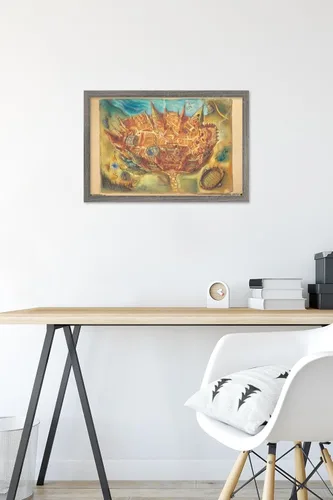 Vista 6 de Trends International The Wizarding World: Harry Potter - Póster de pared con mapa de Hogwarts, 14.725 x 22.375 pulgadas, versión enmarcada de madera