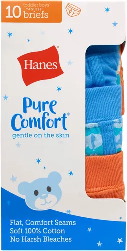 Vista 4 de Hanes Toddler Boys' Underwear, Pure Comfort 100% Cotton Boxer Briefs & Briefs Available, 10-Pack