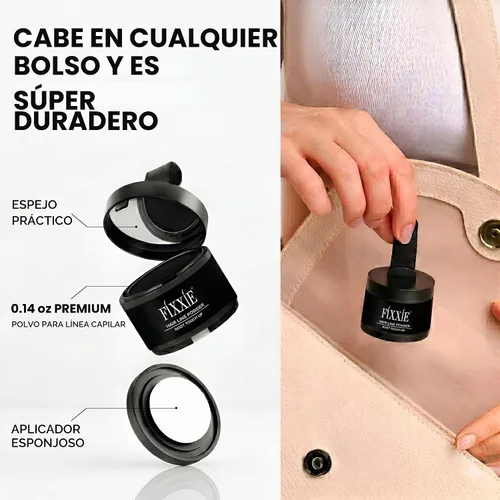 Vista 4 de Polvo de línea capilar para retoque de raíz negra, corrector de pérdida de cabello instantánea para cabello delgado, resistente al viento y al