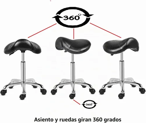 Vista 2 de Kaleurrier Silla de montar con ruedas: para sillas de escritorio giratorias de cocina de salón Negro