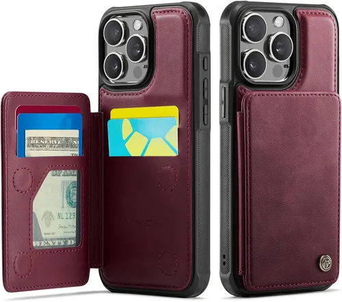 Vista 70 de Vinich for iPhone XR Wallet Case with Card Holder, Black RFID Blocking Credit Slots, Kickstand, Shockproof Flip Phone Cover, PU Leather, Double