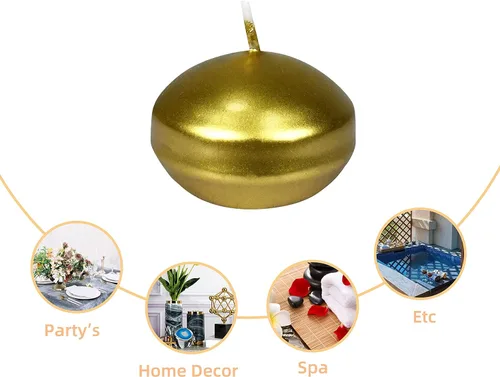 Vista 4 de Zest Candle Velas plegables de 24 piezas, 1.75 pulgadas, bronce metálico dorado