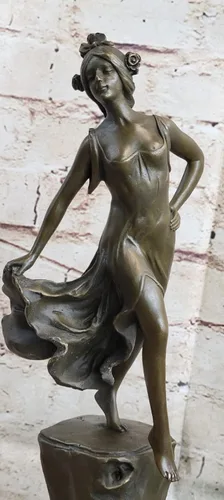 Vista 5 de EUROPEAN BRONZE Coleccionista detallado Bailarín coleccionable por Vallet Escultura de bronce Home Deco Brilliance Hot Cast Hecho a mano Art Noveau