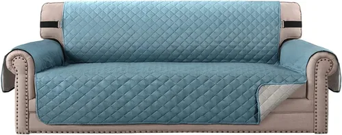 Vista 16 de Funda impermeable para sofá biplaza, protector de sofá acolchado para sofá de 2 asientos, protector de muebles antideslizante para perros y mascotas
