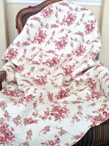Vista 9 de Cozy Line Home Fashions Manta acolchada floral vintage, 100% algodón, reversible, para todas las estaciones (flores)
