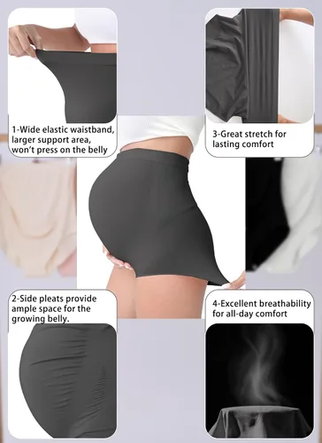 Vista 4 de Rnxrbb M-5XL 3-5 PCS ropa interior de maternidad sin costuras más tamaño sobre bulto bragas de maternidad ropa de apoyo algodón 2 negro+2 gris