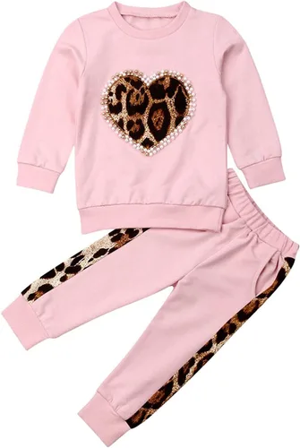 Vista 14 de GOOCHEER Conjunto de ropa de manga larga para niña pequeña, camisa y pantalones para niña, conjunto de ropa de primavera, otoño e invierno