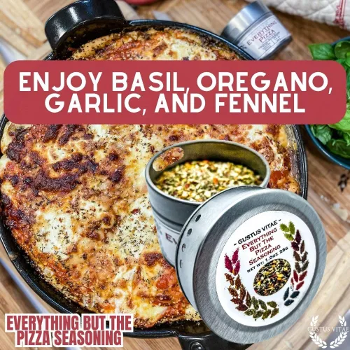 Vista 3 de Everything But the Pizza Seasoning Todo natural Sin OMG 1.0 oz (28 g) Mezcla de especias gourmet Lote pequeño Masaje artesanal Paquete
