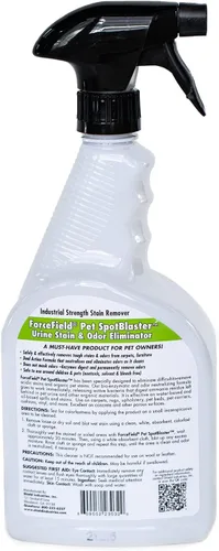Vista 7 de ForceField® Pet SpotBlaster - Eliminador de manchas y olores de orina bio-enzimático, 32 onzas