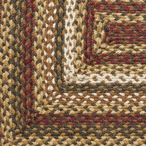 Vista 3 de VHC Brands Tea Cabin - Alfombra rectangular de yute rústico a rayas verdes con almohadilla para el suelo, 27 x 48 pulgadas