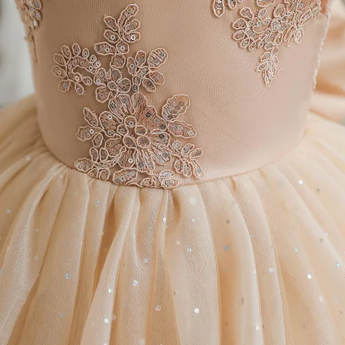 Vista 5 de TTYAOVO Vestido de flores para bebé, cumpleaños, princesa, fiesta, trajes de encaje