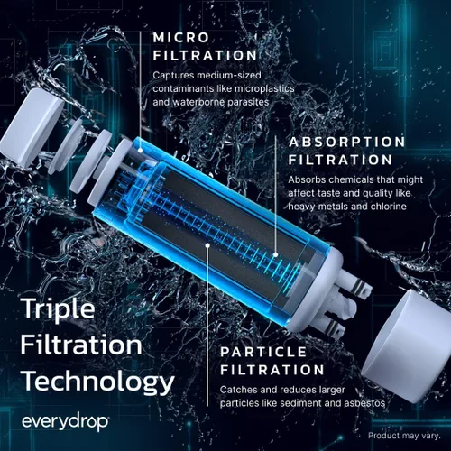 Vista 3 de everydrop by Whirlpool Ice & Water Refrigerator Filter 3, Aqua, EDR3RXD1