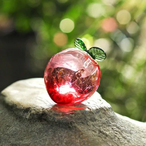 Vista 5 de Housoutil Estatua de cristal Estatua de fruta de cristal decorativa de fruta artificial adorno miniatura escritorio escritorio pisapapeles escultura