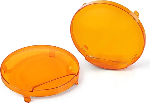 Vista 11 de Auxbeam Cubierta de luz todoterreno de 7 pulgadas, cubiertas protectoras redondas ámbar, lente de policarbonato de plástico amarillo para conducción
