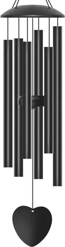 Vista 9 de Campanillas de viento para exteriores, campanillas de viento de metal de tono profundo de 32 pulgadas con 6 tubos de aluminio grueso, campanillas