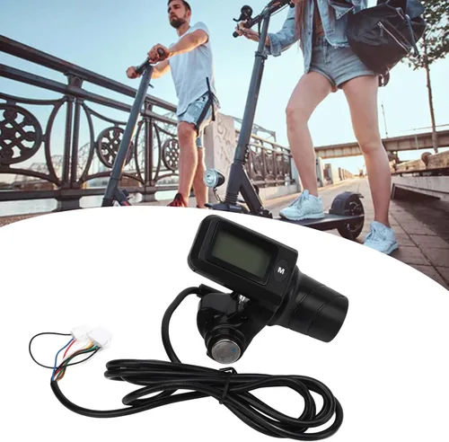Vista 4 de Alomejor Empuñadura de acelerador de scooter eléctrico, pantalla LCD, diseño de medio acelerador, acelerador de bicicleta eléctrica de 0.886 in