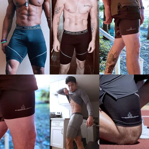 Vista 4 de Thermajohn Compression Shorts Men Spandex Athletic Underwear Mens Running Shorts