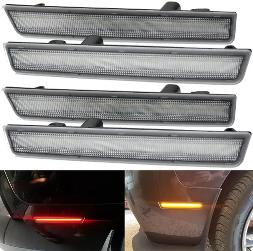 Vista 8 de Kits de luces laterales LED con lentes transparentes Challenger ámbar/rojas delanteras y traseras para Dodge Challenger 2008 2009 2010 2011 2012