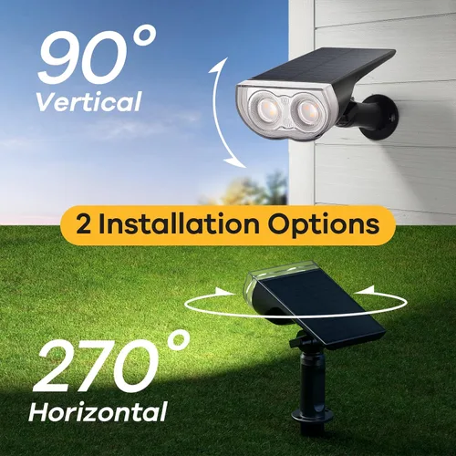 Vista 7 de Consciot Focos solares para exteriores, IP67 impermeable 2 en 1, luces solares de día, luces decorativas de Navidad duraderas para jardín, patio