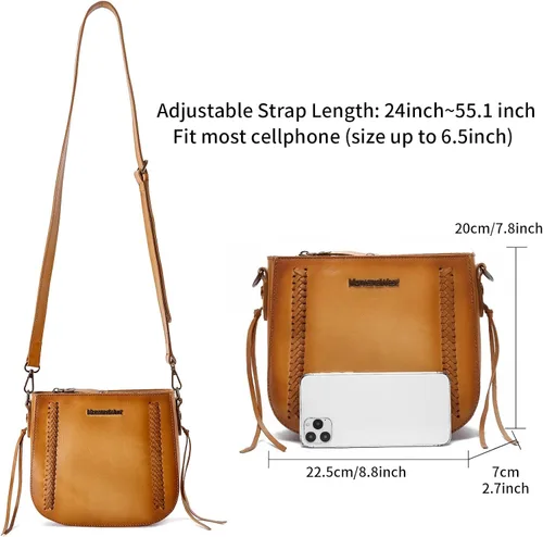 Vista 3 de Montana West Crossbody Bags for Women Genuine Leather Cell Phone Purse Wallet Lightweight Shoulder Bag Travel Purse