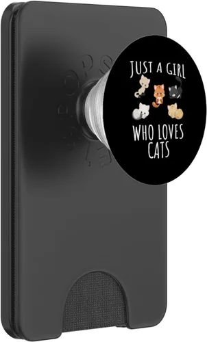 Vista 6 de Just a girl who love Cats - Funny Kitten PopSockets PopGrip: agarre intercambiable para teléfonos y tabletas PopSockets MagSafe PopGrip para iPhone