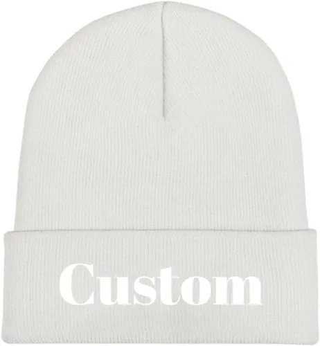 Vista 15 de Gorro de punto personalizado para invierno, añade diseño tu propio texto/logotipo/imagen Beanie Negro