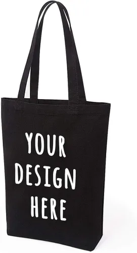 Vista 7 de Lily Queen - Bolsa de lona natural reutilizable para compras, Negro - Paquete de 12