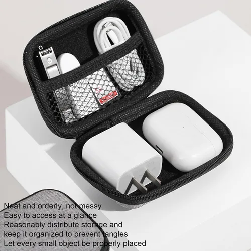 Vista 5 de Pequeño organizador electrónico - Bolsas organizadoras de cables electrónicos portátiles Bolsa de almacenamiento de accesorios digitales de viaje