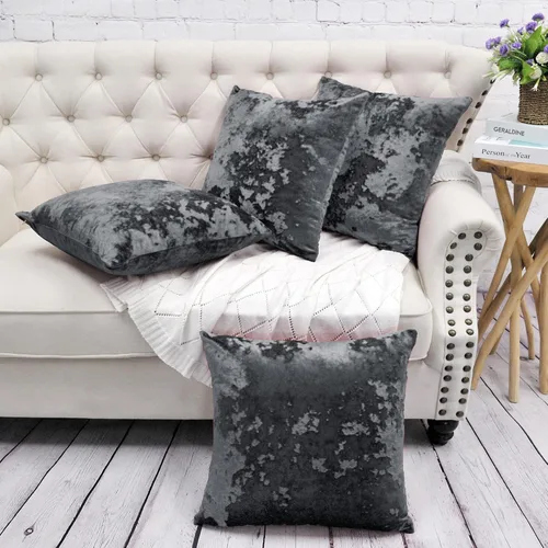 Vista 19 de Juego de 2 fundas de almohada lumbares decorativas de terciopelo abstracto de 14 x 26 pulgadas, fundas de almohada rectangulares de lujo suaves