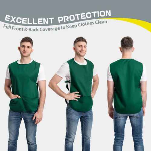 Vista 2 de ROTANET Delantal de zapatero con 2 bolsillos profundos, unisex, impermeable, para pintura, limpieza, artista, para mujeres, hombres, adultos