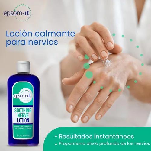 Vista 2 de Epsom-It Loción calmante para nervios: loción de magnesio y sal de Epsom, crema tópica de magnesio con capsaicina y árnica para proporcionar