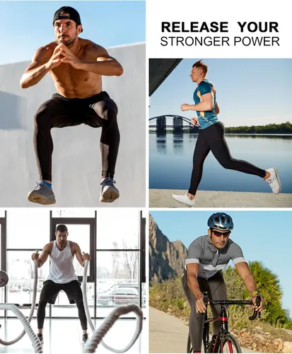 Vista 5 de Milin Naco Men's Compression Pants Compression Leggings Sports Compression Pants & Tights Running Tights Ski Base Layer
