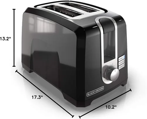 Vista 8 de Emerson Horno microondas negro de 0.7 pies cúbicos (MW7302B) y tostadora de ranura extra ancha BLACK+DECKER de 2 rebanadas