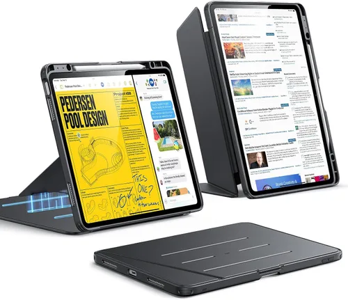 Vista 29 de ESR - Funda para iPad Air de 11 pulgadas M3/M2 (2025/2024), iPad Air de 5ª/4ª generación (2022/2020), funda con soporte vertical, múltiples ángulos