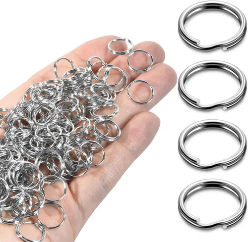Vista 15 de 300 llaveros pequeños dorados de 1/2 pulgada, anillos divididos de doble bucle, mini llavero de metal para llavero, etiqueta de collar de mascotas