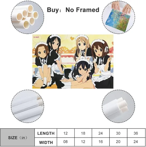 Vista 2 de Póster de anime K-on, pintura decorativa, lienzo, arte de pared, póster de sala de estar, regalos para dormitorio, pintura de 12 x 18 pulgadas