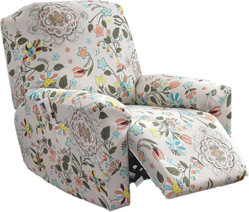 Vista 45 de Eco-Ancheng Fundas reclinables Lazyboy de 4 piezas, fundas para sofá reclinable, fundas antideslizantes para sillas reclinables, con bolsillos