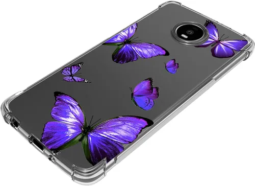 Vista 4 de Funda transparente compatible con Moto Z4, Motorola Z4 Play XT1980-4 para niñas y mujeres, bonita funda protectora de TPU suave a prueba de golpes
