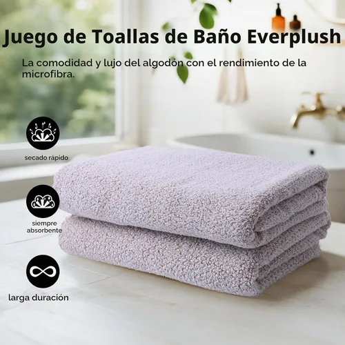 Vista 2 de Juego de toallas de baño Everplush Diamond Jacquard de 6 piezas, toallas de lujo súper suaves y extra grandes, toallas Everplush Diamond Jacquard