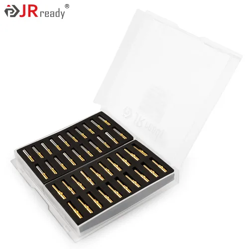 Vista 6 de JRready ST6356-12 Deutsch Conectores y enchufes chapados en oro tamaño 12, terminales de barril cerrados Calibre de alambre 12-16, 20 pares macho