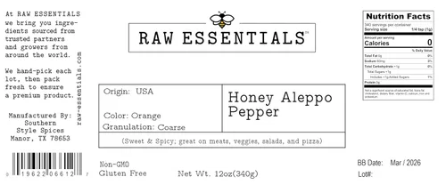 Vista 6 de Raw Essentials Pimienta de miel de Alepo, botella de 12 oz